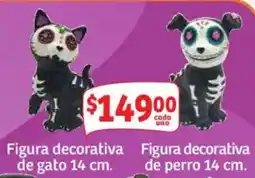 Soriana Híper Figura decorativa de gato 14 cm. Figura decorativa de perro 14 cm. oferta