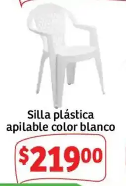 Soriana Híper Silla plástica apilable color blanco oferta