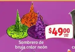 Soriana Híper Sombrero de bruja color neón oferta