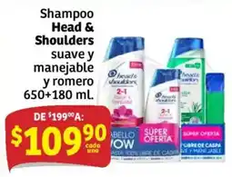Soriana Híper Head & Shoulders suave y manejable y romero oferta