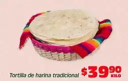 Soriana Híper Tortilla de harina tradicional oferta