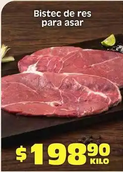 Soriana Híper Bistec de res para asar oferta