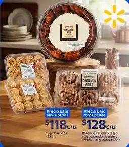 Walmart Marketside - cupcake bites / roles de canela con glaseado de queso crema oferta