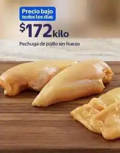 Walmart Pechuga de pollo sin hueso oferta