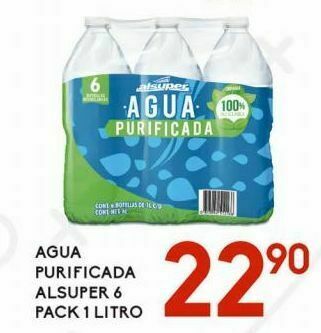 Alsuper Agua purificada alsuper 6 pack 1l oferta