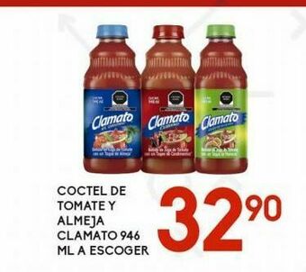 Alsuper Cóctel de tomate y almeja clamato 946ml oferta