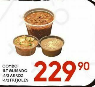 Alsuper Combo 1lt guisado, 1/2 arroz + 1/2 frijoles oferta
