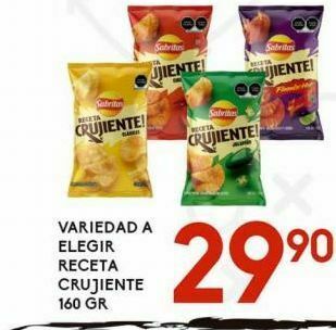 Alsuper Receta crujiente sabritas 160g oferta