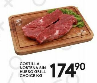Alsuper Costilla norteña sin hueso grill choice kg oferta