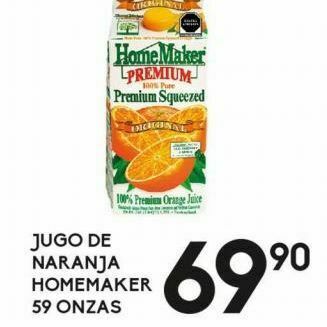 Alsuper Jugo de naranja home maker 59oz oferta
