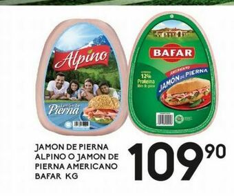Alsuper Jamón de pierna alpino o jamón de pierna americano bafar kg oferta