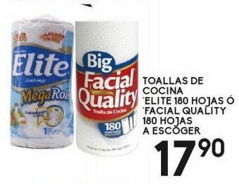 Alsuper Toallas de cocina elite 180 hojas o facial quality 180 hojas oferta