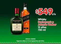 Arteli Whisky Buchanan's o Johnnie Walker 12 años oferta