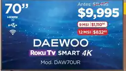 Chedraui Daewoo Roku Tv Smart 4k oferta
