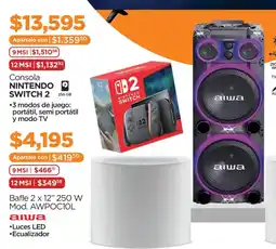 Chedraui Aiwa baffle 2 x 12” 250 w oferta