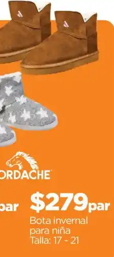 Chedraui cordache bota invernal para niña oferta
