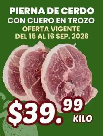 Pierna de cerdo con cuero en trozo