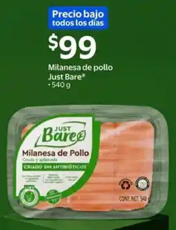 Walmart Express Just Bare Milanesa de Pollo oferta