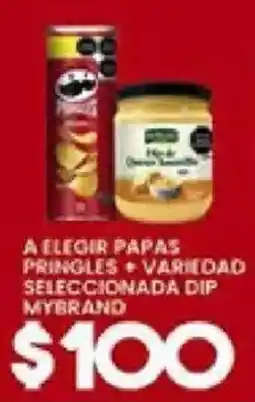 Alsuper mybrand papas pringles + variedad seleccionada dip oferta