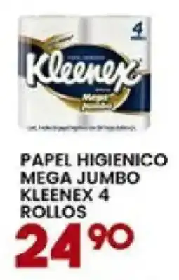Alsuper kleenex papel higienico mega jumbo 4 rollos oferta