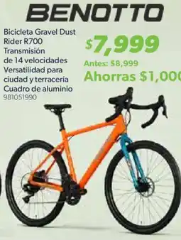 Sam's Club Benotto Bicicleta Gravel Dust Rider R700 oferta