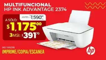 Hp multifuncional ink advantage 2374