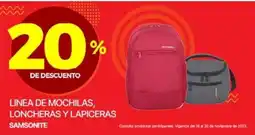 Ofix Samsonite linea de mochilas, loncheras y lapiceras oferta