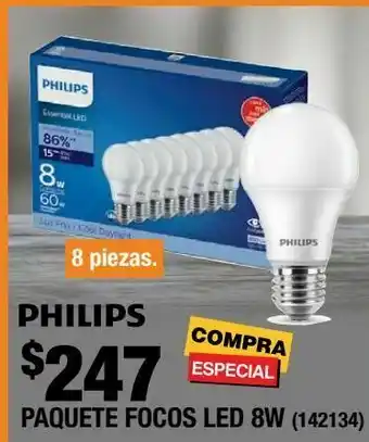 The Home Depot Paquetes focos led 8w oferta