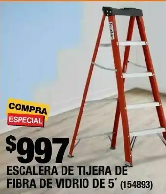 The Home Depot Escalera de tijera fibra de vidrio 5pies oferta