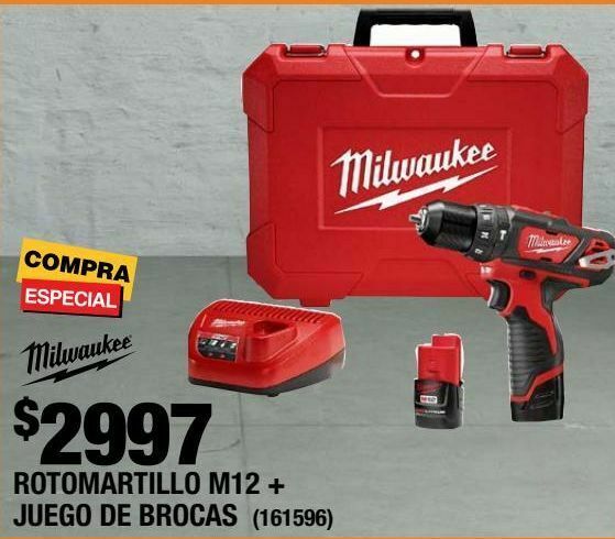 Rotomartillo m12 + juego de brocas milwaukee oferta en The Home Depot