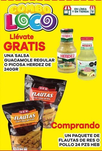 HEB Heb flautas de res 24 pz oferta