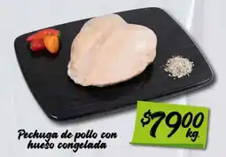 Soriana Mercado Pechuga de pollo con hueso congelada oferta