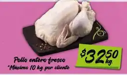 Soriana Mercado Pollo entero fresco oferta