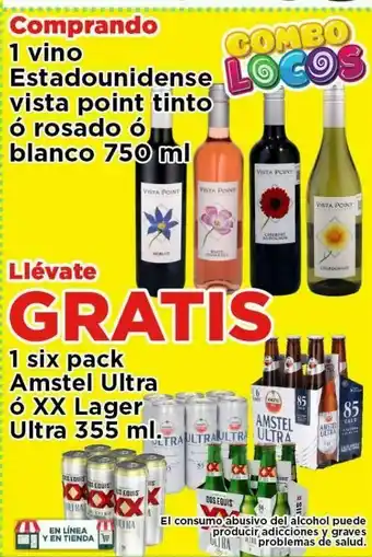 HEB Vino estadounidense vista point tinto ó rosado ó blanco 750 ml oferta