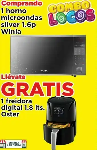 Winia horno microondas capacidad 1.6p3 color silvre