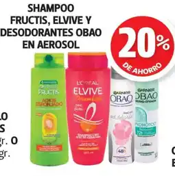 Farmacias Guadalajara Shampoo Fructis, Elvive y Desodorantes Obao en aerosol oferta