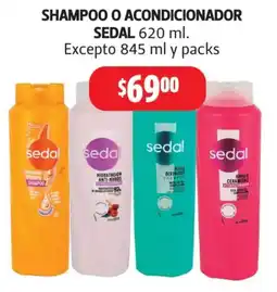 Farmacias Guadalajara sedal shampoo o acondicionador oferta