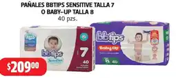 Farmacias Guadalajara bbtips pañales sensitive talla 7 o baby-up talla 8 oferta