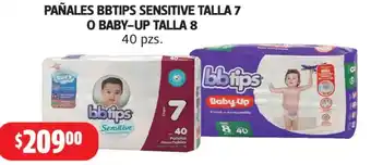 Bbtips pañales sensitive talla 7 o baby-up talla 8