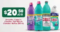 Farmacias Guadalajara Ensheño Color 1L Cloralex Gel 950 mL Cloralex Baños 250 mL oferta