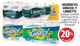 Farmacias Guadalajara Higiénicos Girasol y Linnette oferta