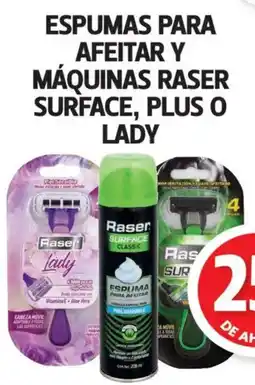 Farmacias Guadalajara Raser espumas para afeitar y máquinas raser surface, plus o lady oferta