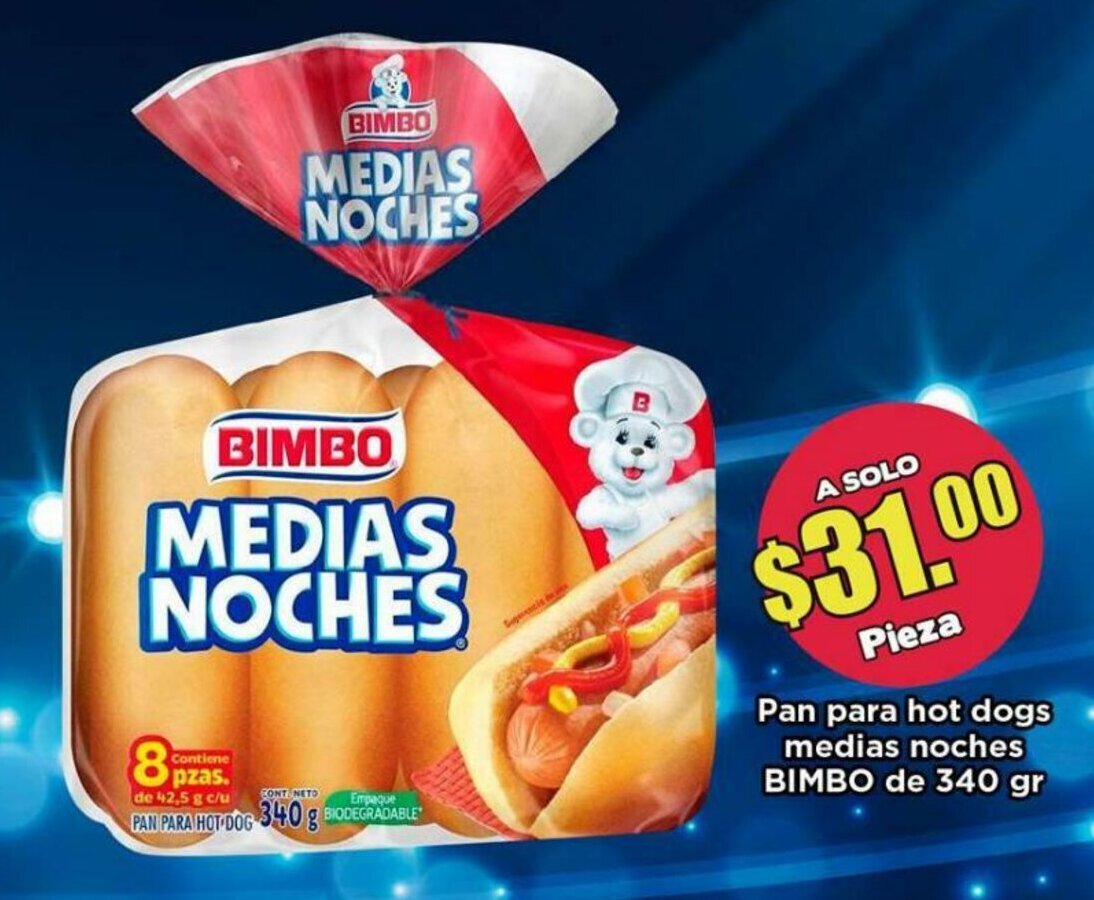 Pan para Hot Dog Medias Noches Bombo 340g oferta en Super Aki Pan para Hot Dog Medias Noches Bombo 340g oferta en Super Aki