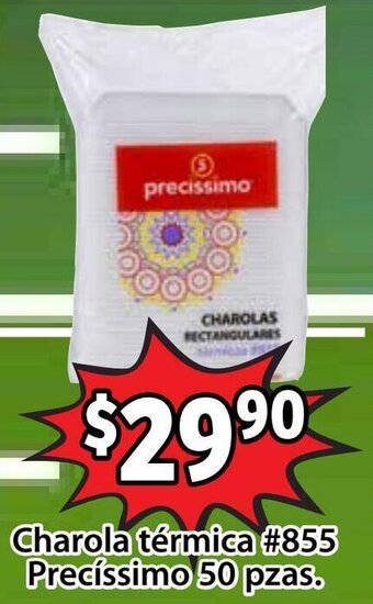 Soriana Express Charola Térmica #855 Precíssimo 50 pzas. oferta