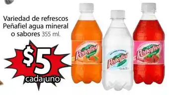 Soriana Mercado Variedad de Refrescos Peñafiel Agua Mineral o Sabores 355ml oferta