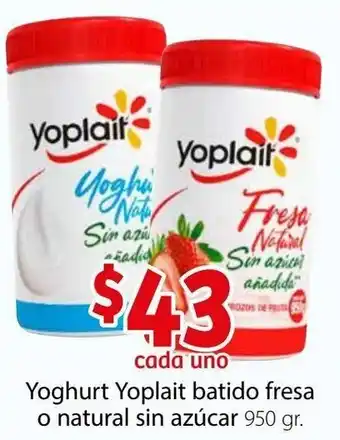 Yoghurt Yoplait Batido Fresa o Natural Sin Azúcar 950g
