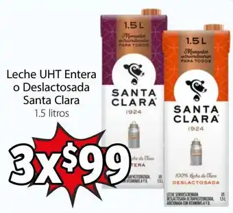 Soriana Mercado Leche UHT Entera o Deslactosada Santa Clara 3x1,5L oferta