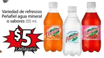 Soriana Híper Variedad Refresco Peñafiel Agua Mineral o Sabores 355ml oferta