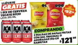 Merco Sabritasa 2 bolsas de papas fritas con sal original o adobadas 160 gr oferta