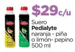 Chedraui Pedialyte suero naranja - piña o limón - pepino oferta